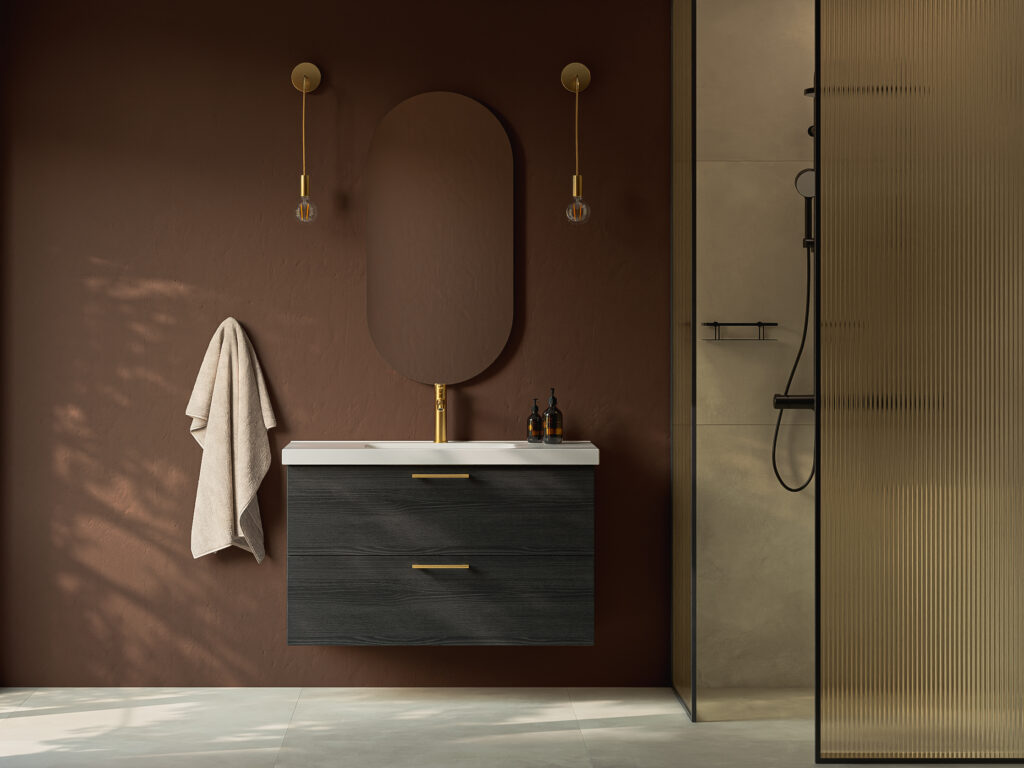 Temal Stellla kommod i brunt badrum