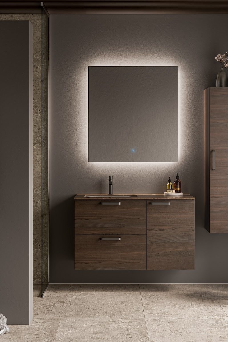 TEMAL kylpyhuone, Design, skandinaavinen kylpyhuone TEMAL kylpyhuone, Stella, skandinaavinen kylpyhuone, tumma kylpyhuone. Design allaskaappi, Onni allas, emaliallas